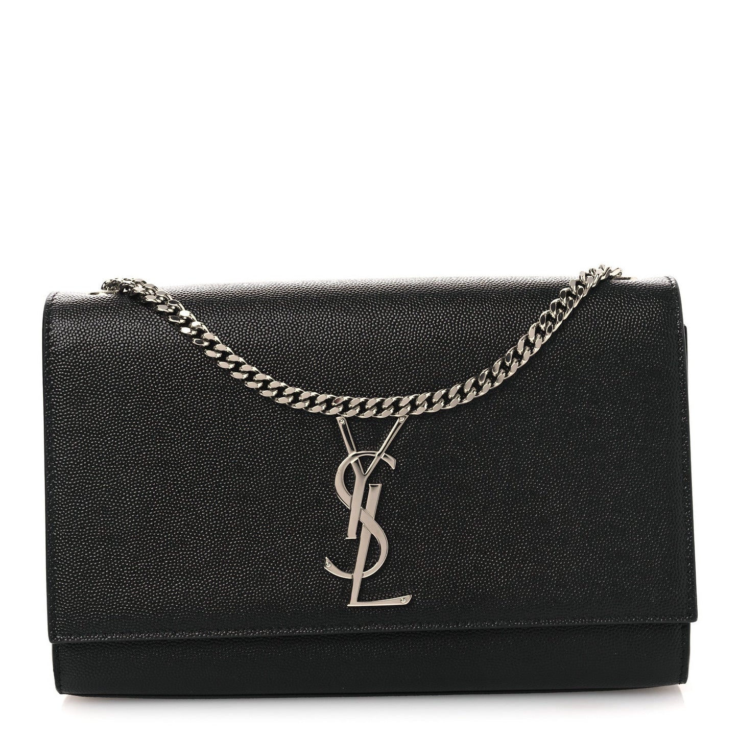 Grain De Poudre Medium Classic Monogram Kate Satchel Black