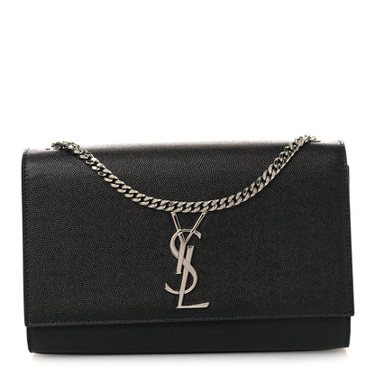 Grain De Poudre Medium Classic Monogram Kate Satchel Black
