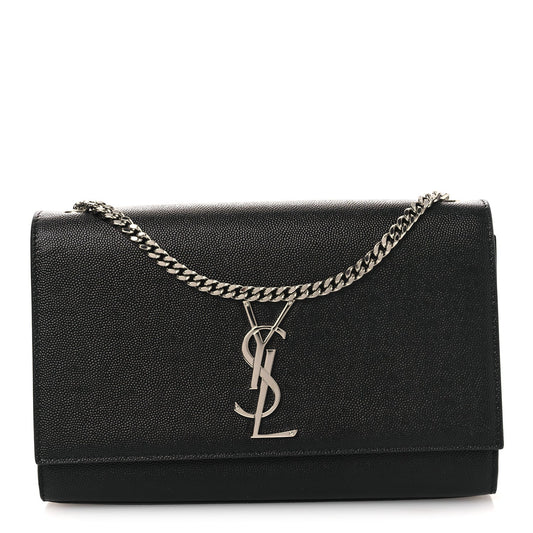Grain De Poudre Medium Classic Monogram Kate Satchel Black
