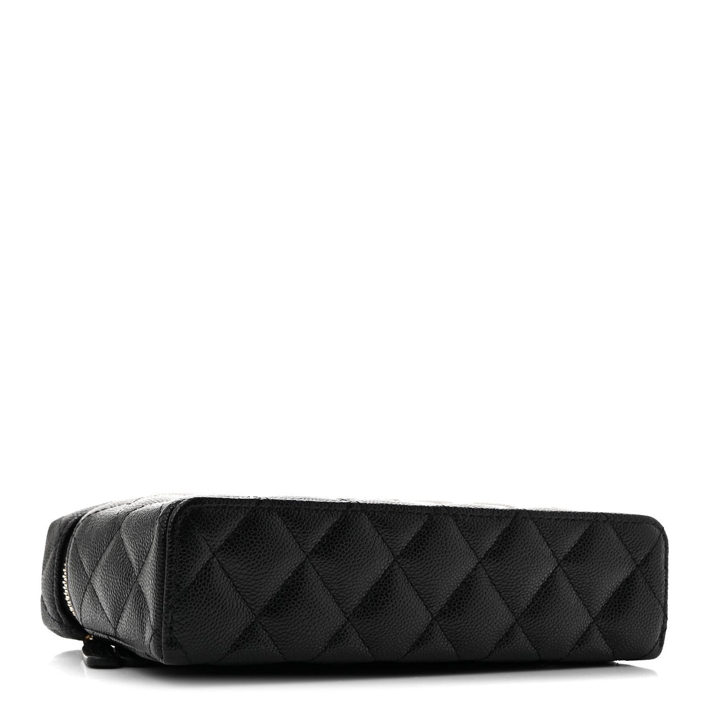 Caviar Quilted Top Handle Slim Vanity With Chain Black