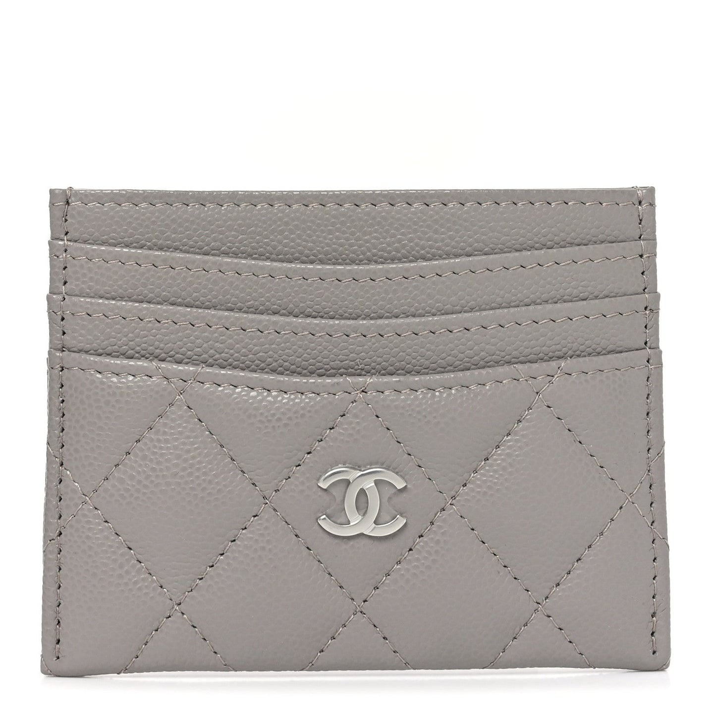 Caviar Quilted Multi Card Holder Dark Grey