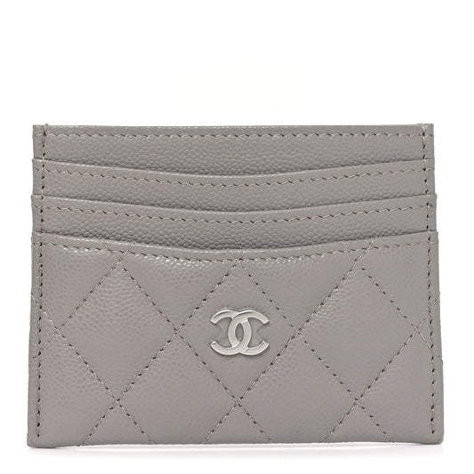 Caviar Quilted Multi Card Holder Dark Grey