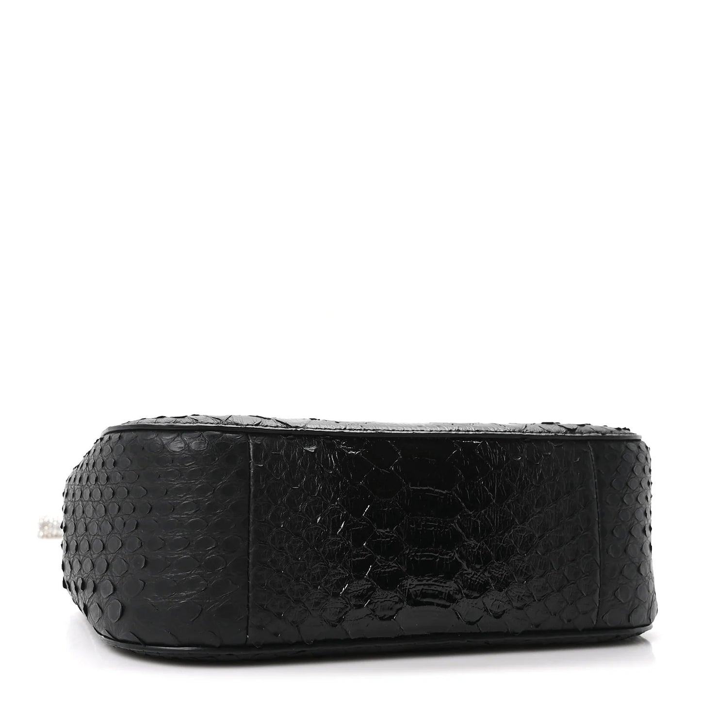 Alexander McQueen Snakeskin Crystal Mini T Bar Top Handle Black