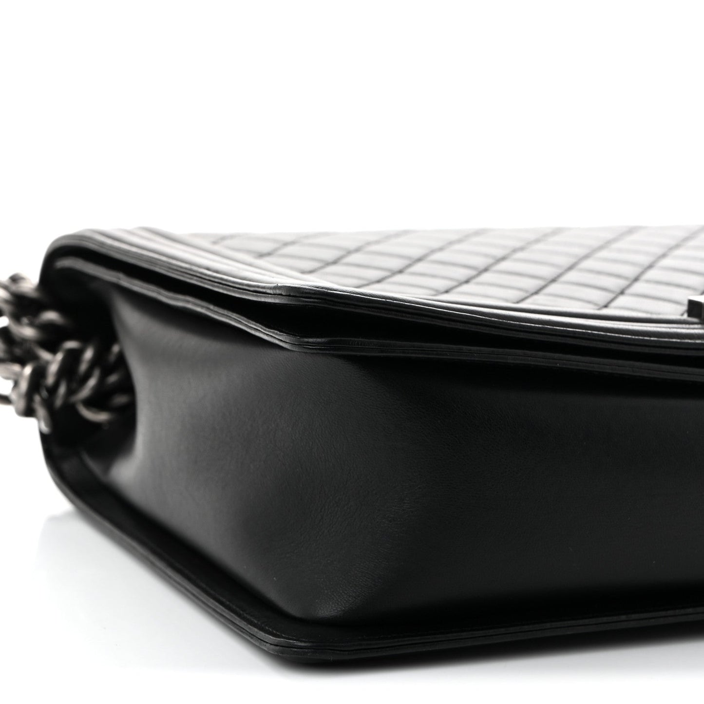 Lambskin Quilted Large Boy Flap Black