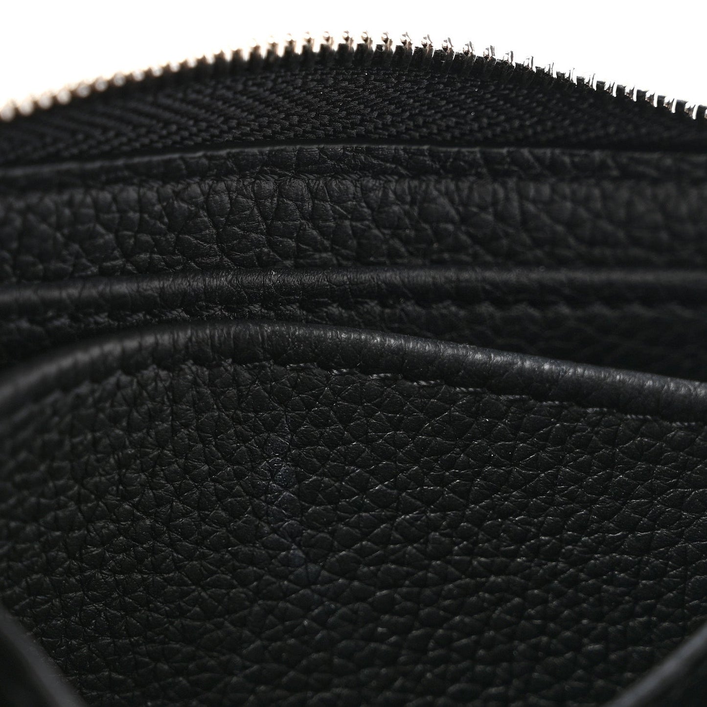 Calfskin Lockme Zippy Coin Purse Black