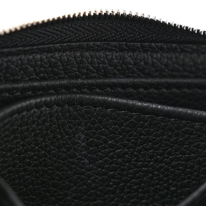 Calfskin Lockme Zippy Coin Purse Black