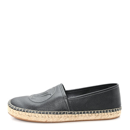 Monogram Calfskin Starboard Espadrille Flats 38 Black