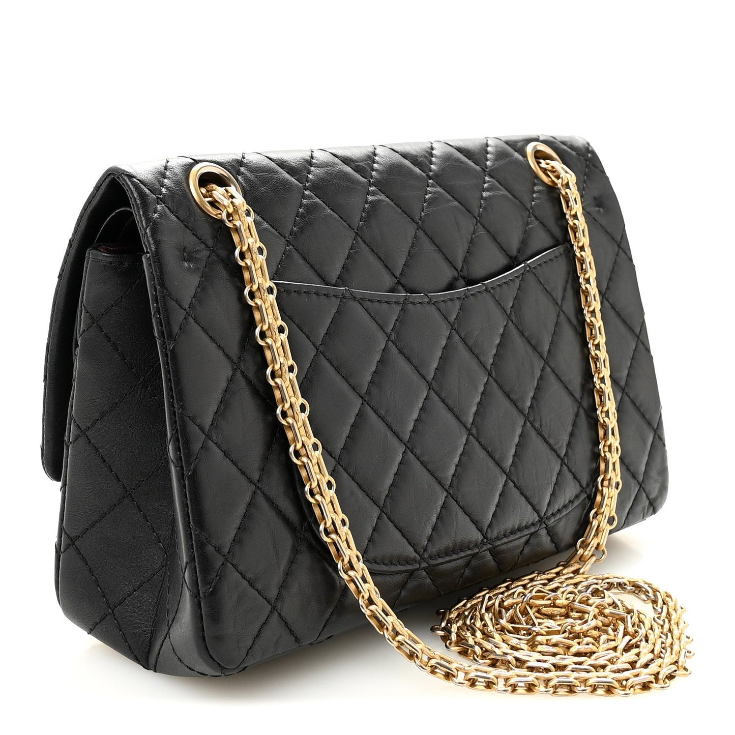 Aged Calfskin Quilted 2.55 Reissue 225 Flap Black