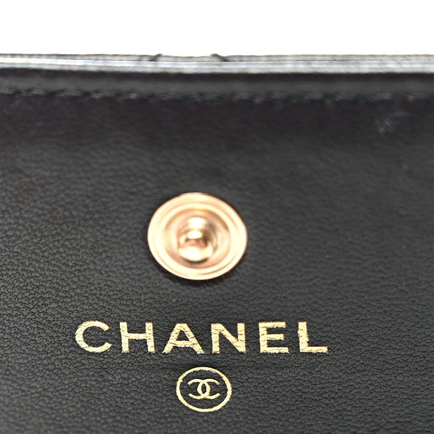 Lambskin Quilted My Chanel Lady Card Holder On Chain Black