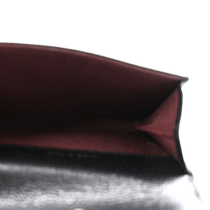 Caviar Quilted Flap Card Holder Black