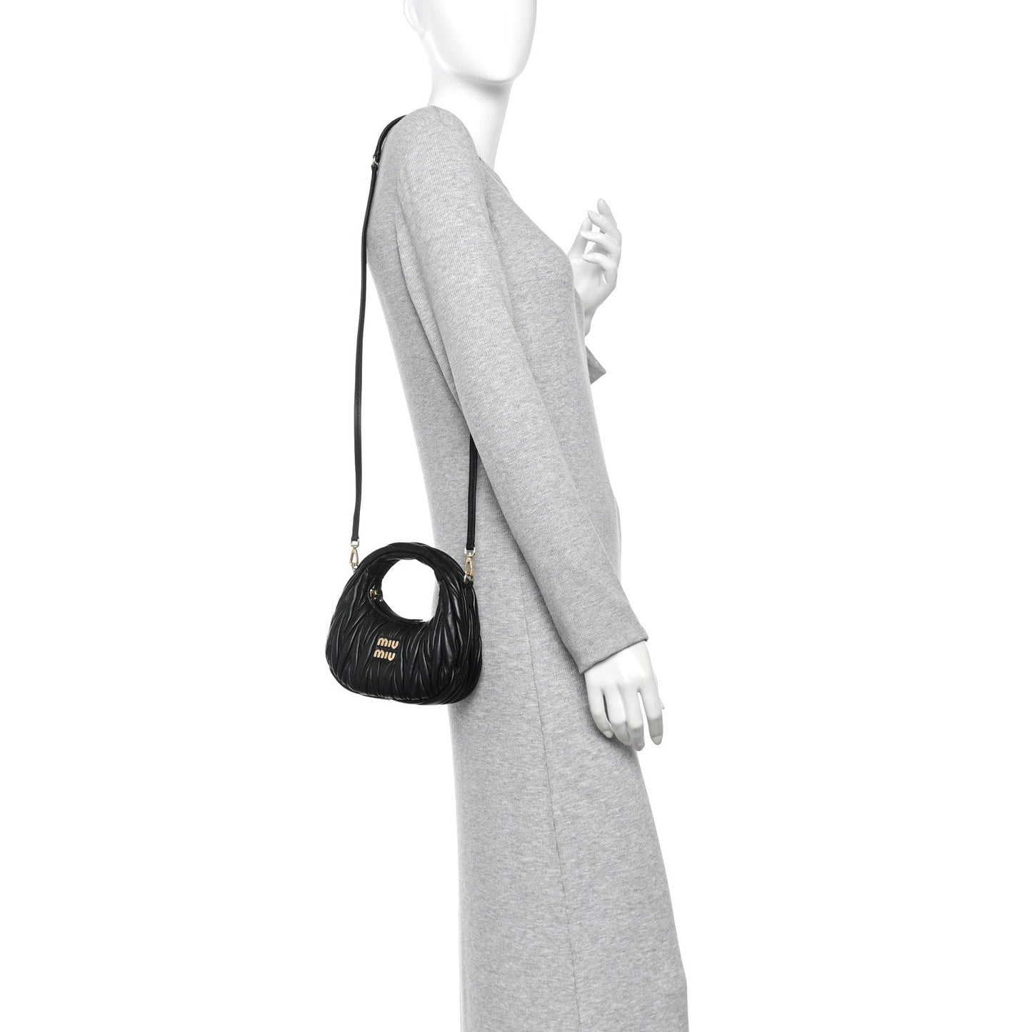 Nappa Matelasse Mini Wander Hobo Black