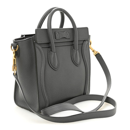 Drummed Calfskin Nano Luggage Kohl