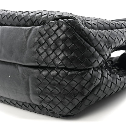 Nappa Intrecciato Medium Campana Shoulder Bag Black