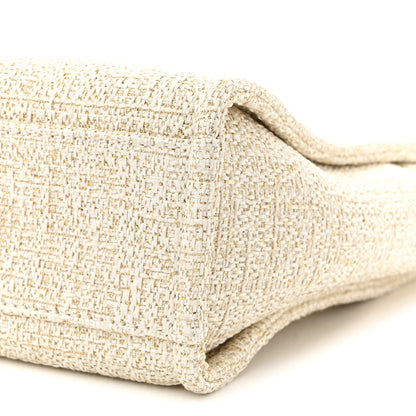 Lurex Boucle Mini Deauville Tote White