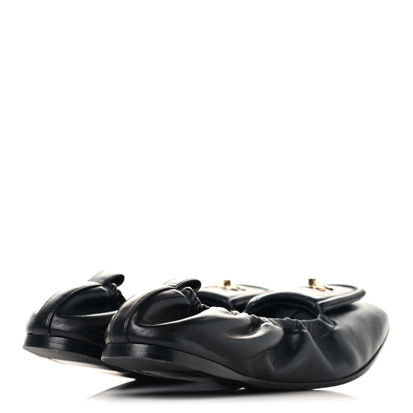 Lambskin CC Turnlock Ballerina Flats 39.5 Black