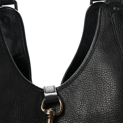 Pebbled Calfskin Large Joy Shoulder Bag Black