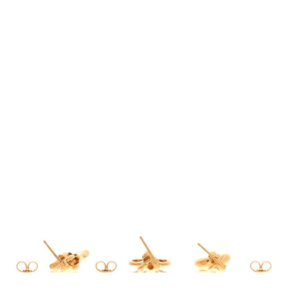 Metal Monogram Fleur Earrings Set of 3 Gold