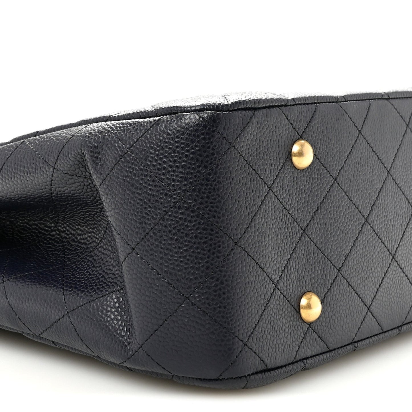 Caviar Quilted Large CC Shopping Tote Navy