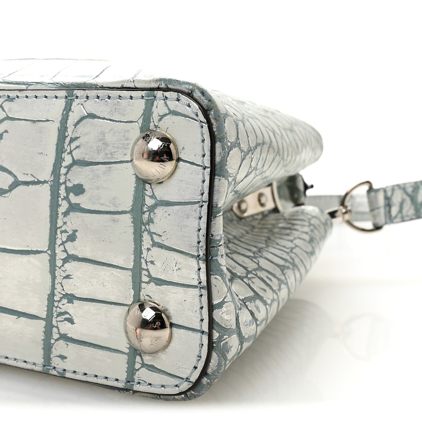 Alligator Capucines BB Blue Silver