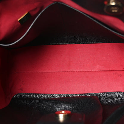 Caviar Quilted Small Shopping Tote Black