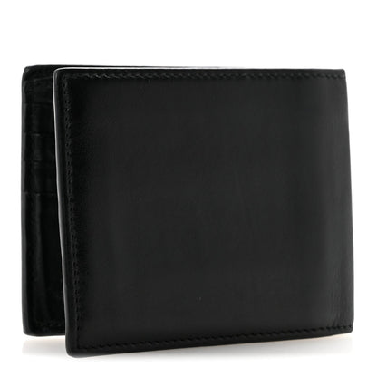 Plutone Calfskin Logo Bi-Fold Wallet Black