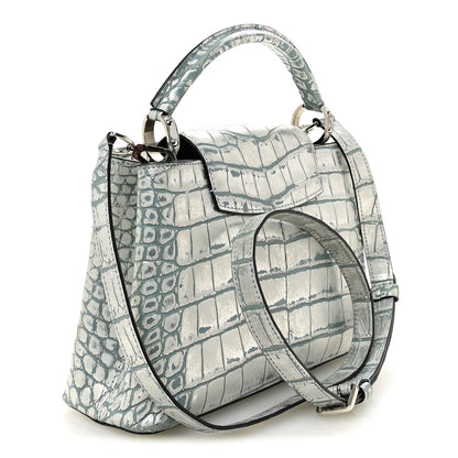 Alligator Capucines BB Blue Silver