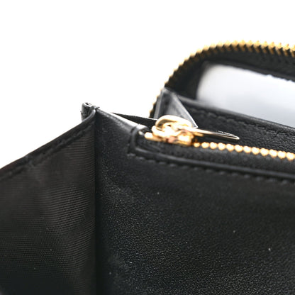 Lambskin Cannage Lady Dior Zip Wallet Black