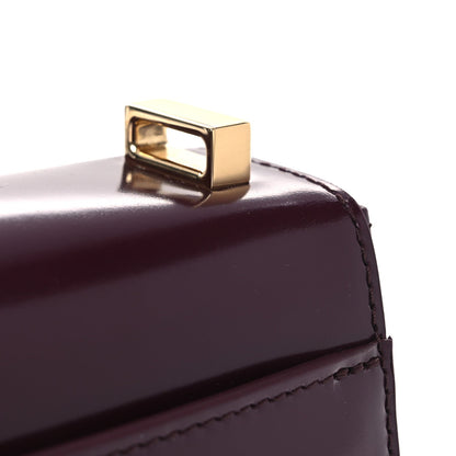 Calfskin Double Gancini Crossbody Plum
