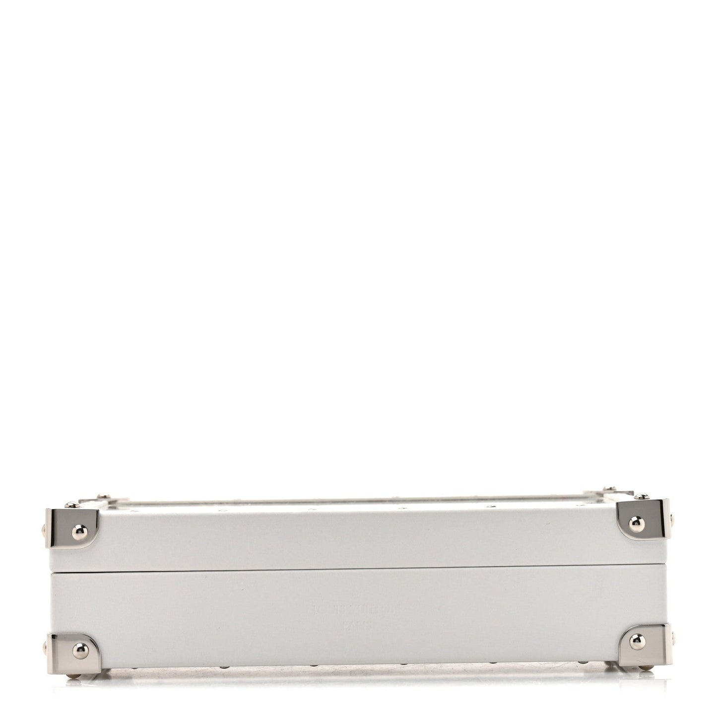 Calfskin Mirror Monogram Etched Jewelry Box Trunksu White