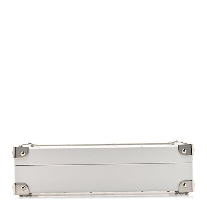 Calfskin Mirror Monogram Etched Jewelry Box Trunksu White