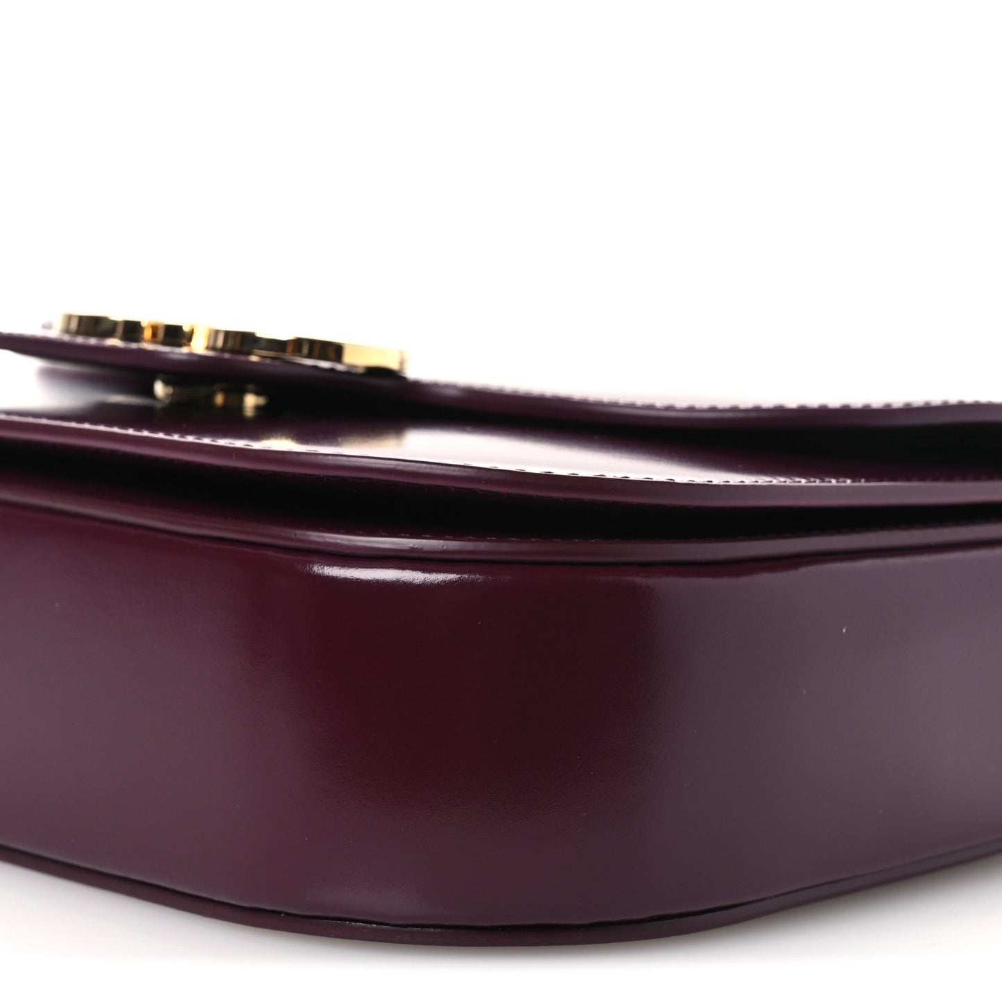 Calfskin Double Gancini Crossbody Plum