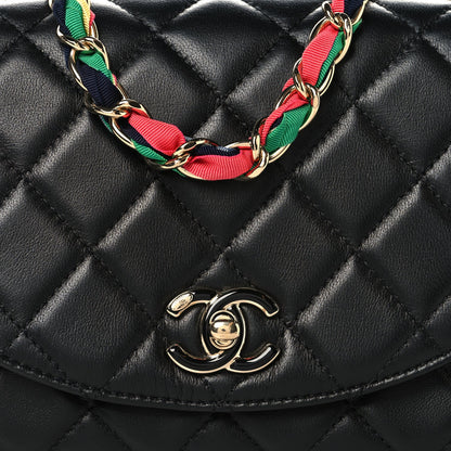 Lambskin Mixed Fibers Quilted Cocovado Flap Black