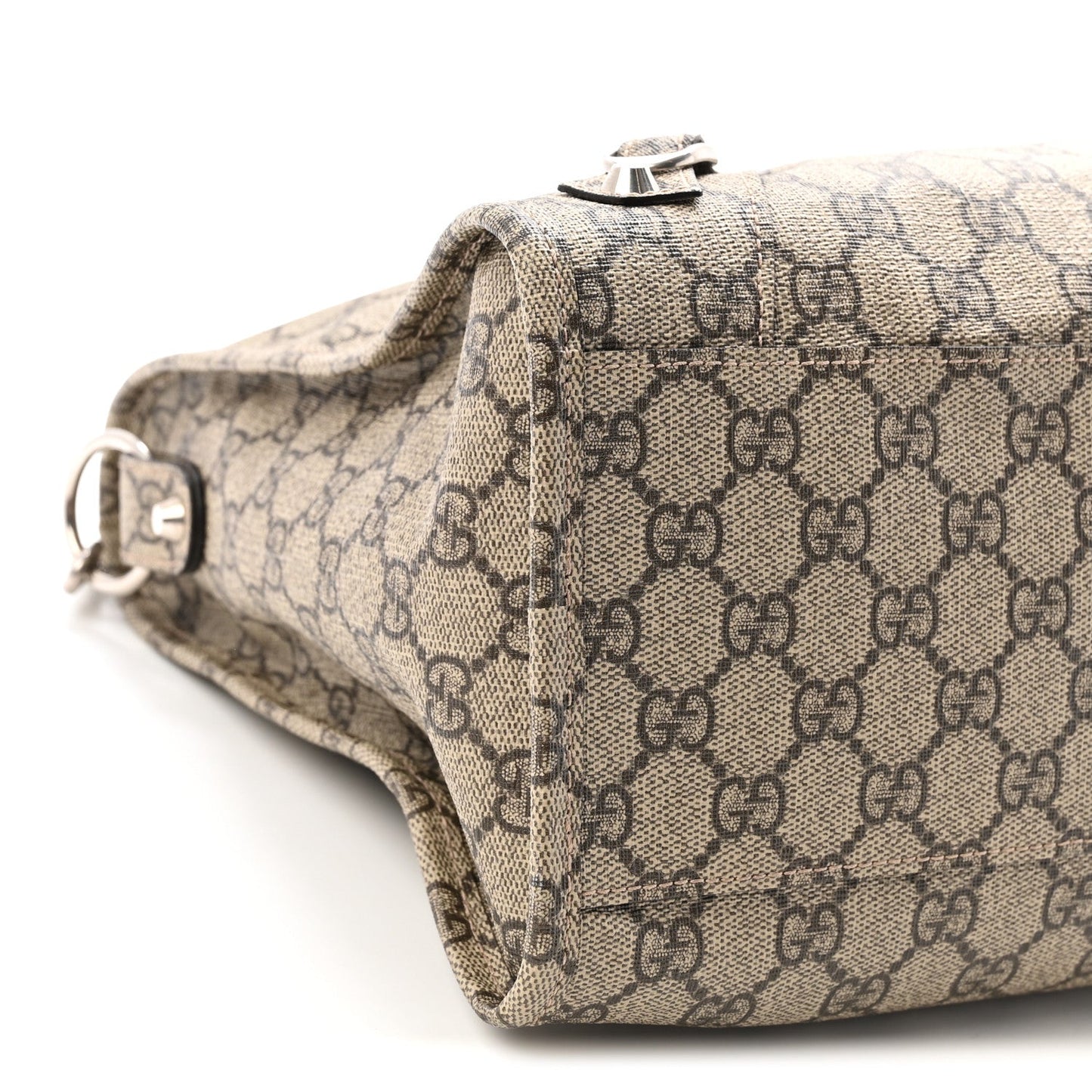 X GUCCI GG Supreme Monogram Neo Classic Silver Hardware City Beige Ebony