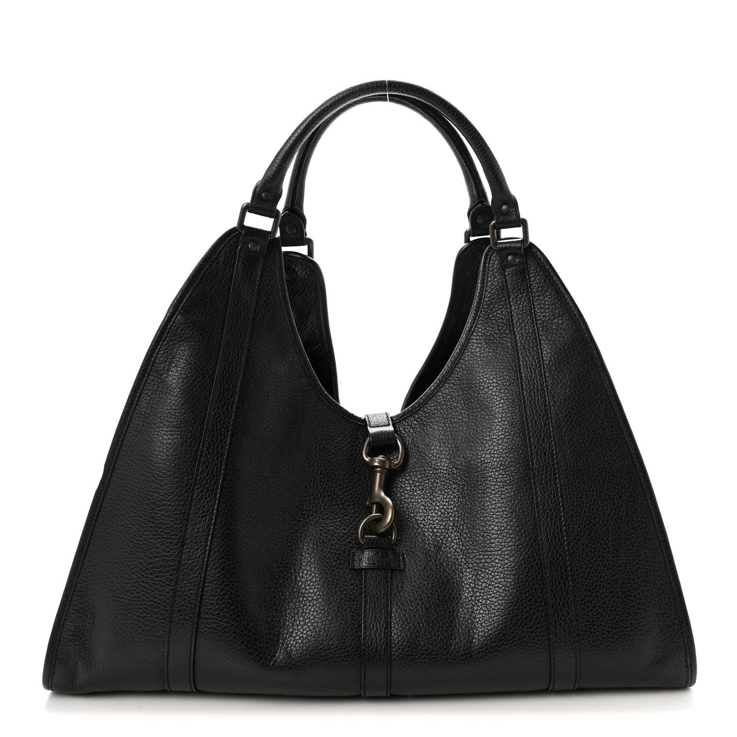 Pebbled Calfskin Large Joy Shoulder Bag Black