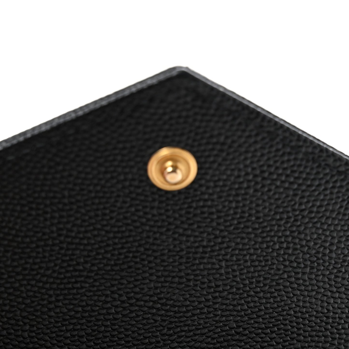Grain De Poudre Matelasse Chevron Small Monogram Envelope Wallet Black