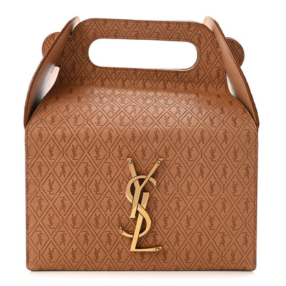 Calfskin Monogram Take Away Box Dusty Vintage Brown Gold
