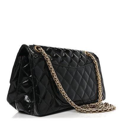 Patent Quilted Accordion Reissue 2.55 Flap Black