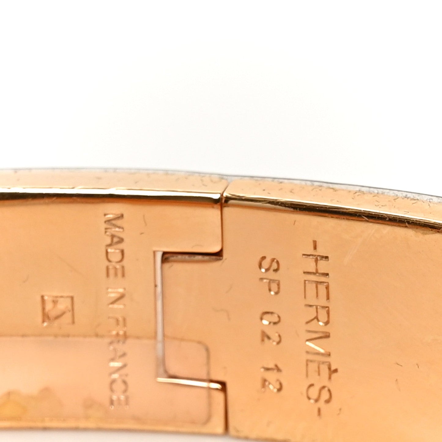 Enamel Narrow Clic Clac H Bracelet PM White