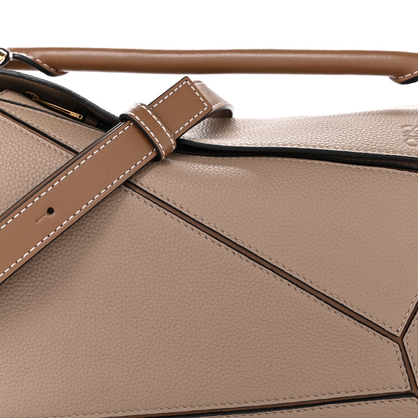 Grained Calfskin Small Puzzle Bag Sand Mink