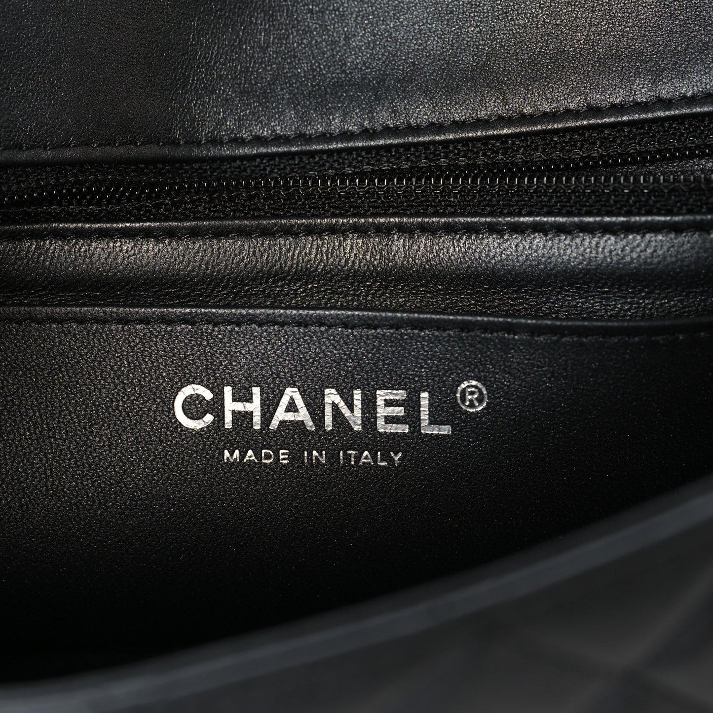 Pearly Lambskin Quilted Mini Rectangular Flap So Black