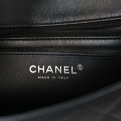 Pearly Lambskin Quilted Mini Rectangular Flap So Black