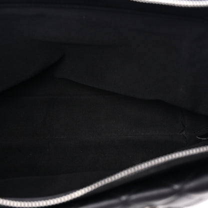 Lambskin Quilted Shopping Tote Black