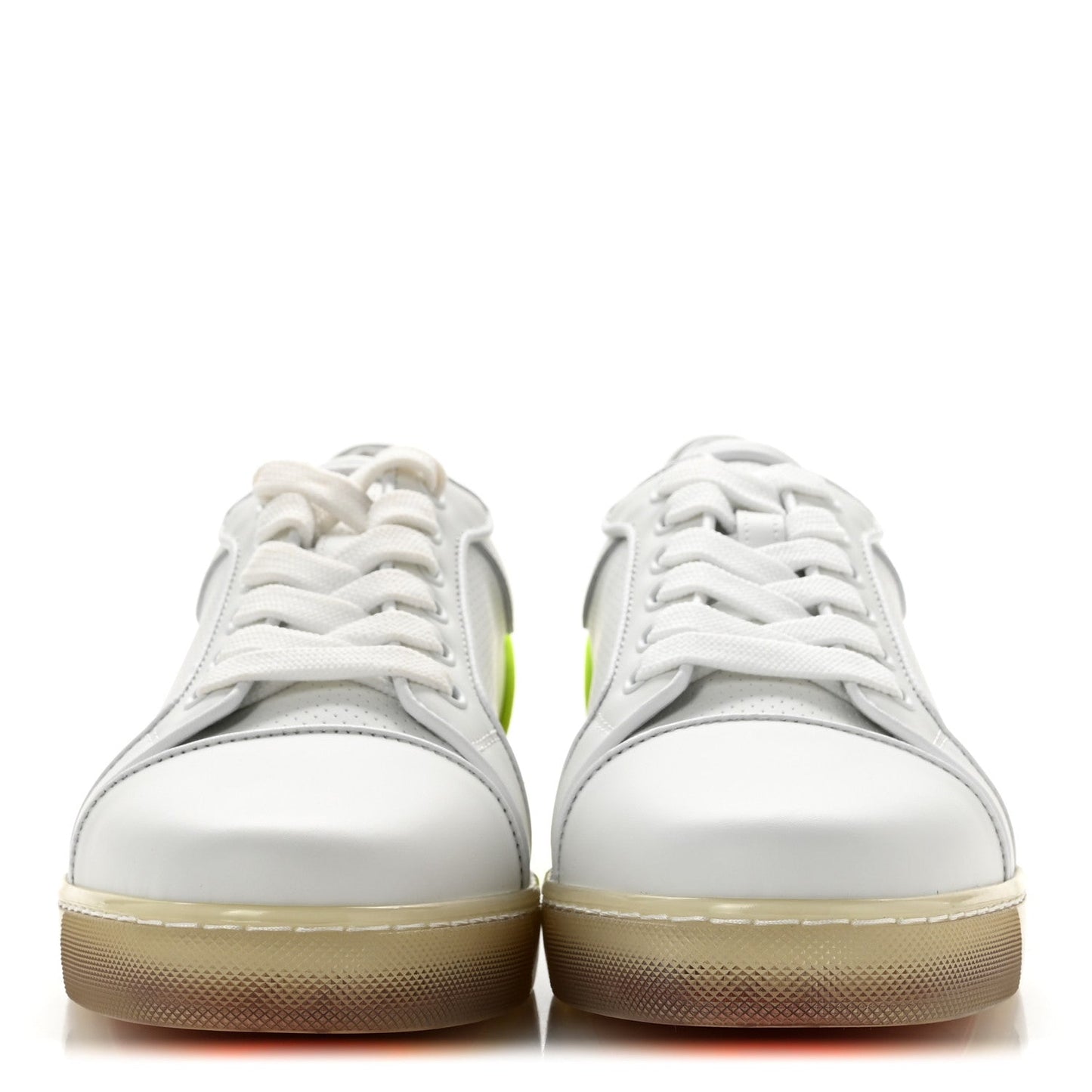 Calfskin Perforated Nappa Womens Fun Vieira Orlato Flat Sneakers 39 Bianco Fluo Yellow