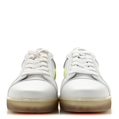Calfskin Perforated Nappa Womens Fun Vieira Orlato Flat Sneakers 39 Bianco Fluo Yellow