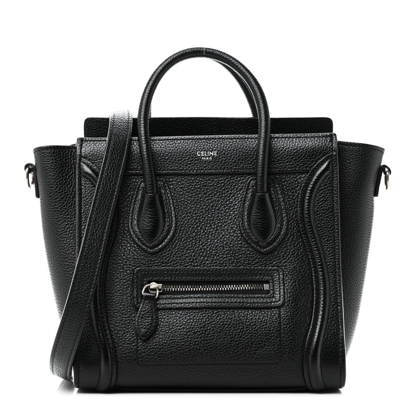 Drummed Calfskin Nano Luggage Black