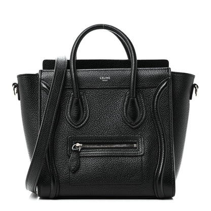 Drummed Calfskin Nano Luggage Black