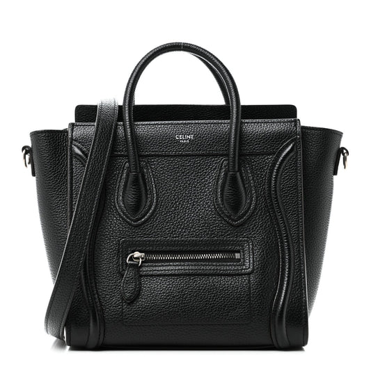 Drummed Calfskin Nano Luggage Black