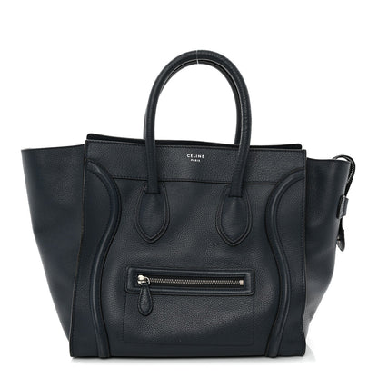 Drummed Calfskin Mini Luggage Slate