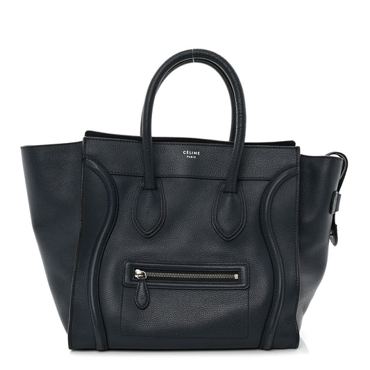 Drummed Calfskin Mini Luggage Slate