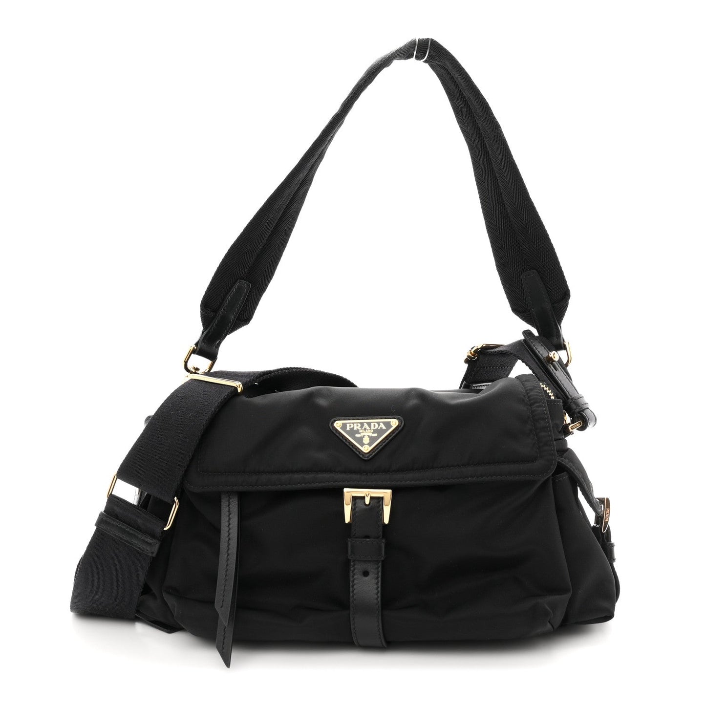 Re-Nylon Medium Explore Shoulder Bag Black